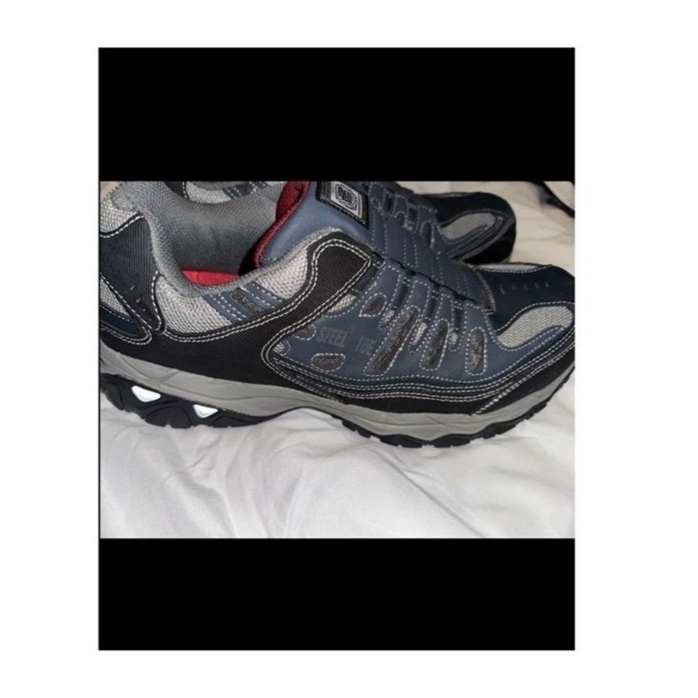Skechers Black Gray Steel Toe Athletic Style Shoes Size 12 M Men